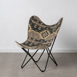 Ixia Silla de Salón Negro-Taupe Tejido y Metal