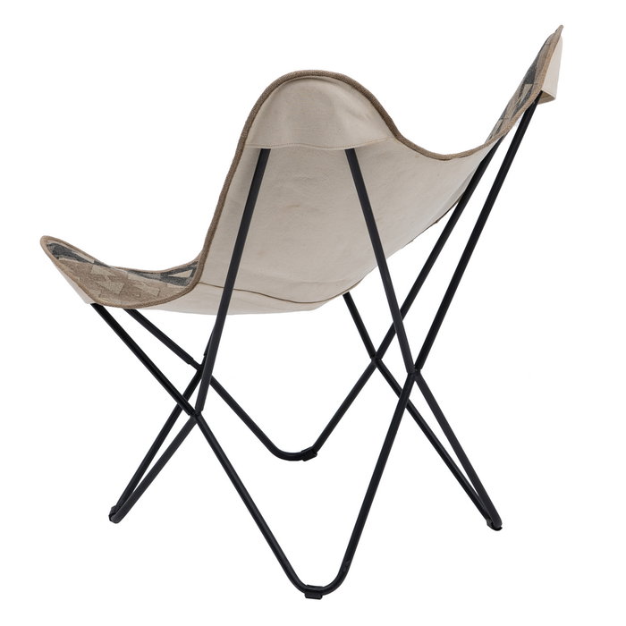 Silla Negro-Taupe Tejido-Metal Salón 75 X 75 X 95 cm Silla Negro-Taupe Tejido-Metal Salón 75 X 75 X 95 cm