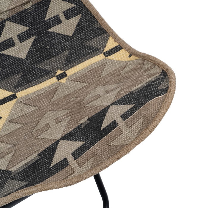 Silla Negro-Taupe Tejido-Metal Salón 75 X 75 X 95 cm Silla Negro-Taupe Tejido-Metal Salón 75 X 75 X 95 cm