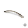 Rei Tirador de Mueble tipo Asa Modelo 589a, Aluminio Acabado Níquel Bisú, 128 mm Centro a Centro, 4 Unidades
