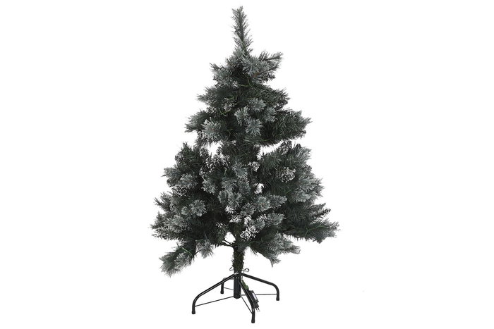 DKD Home Decor Árbol de Navidad Nevado 150 Leds Desmontable Verde 84 x 120 x 84 cm