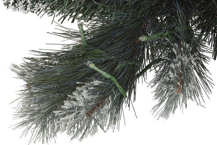 DKD Home Decor Árbol de Navidad Nevado 150 Leds Desmontable Verde 84 x 120 x 84 cm