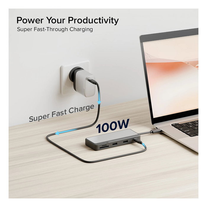ALOGIC FUPHDDP1 PRO AXIS USB-C 8-IN-1 DUAL DISPLAY DOCK Gris ALOGIC FUPHDDP1 PRO AXIS USB-C 8-IN-1 DUAL DISPLAY DOCK Gris
