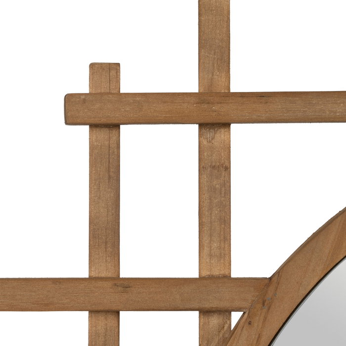 Espejo Natural Madera Decoración 100 X 3,50 X 100 cm