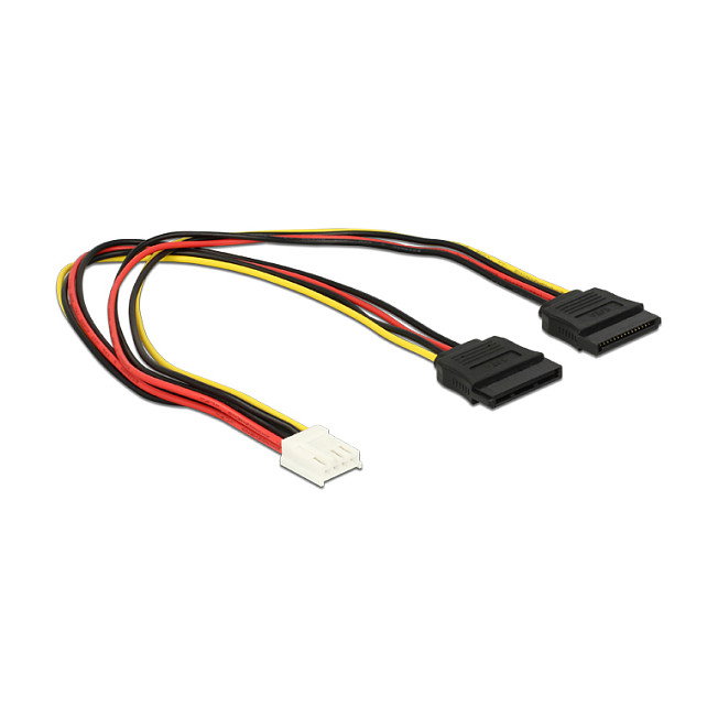 DeLOCK Cable de alimentación Floppy 4 pin a 2x SATA 15 pin, 0,3 m DeLOCK Cable de alimentación Floppy 4 pin a 2x SATA 15 pin, 0,3 m