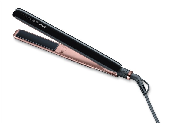Beurer Plancha de Cabello HS-80 Triple Iónica Placas Titanio Pantalla LCD