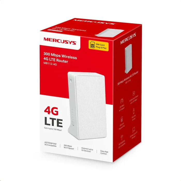 Mercusys MB112-4G Router 4G LTE WiFi 300 Mbps Blanco