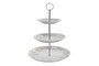 DKD Home Decor Frutero de 3 Pisos en Porcelana y Metal Verde, Blanco y Marrón Claro