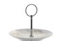 DKD Home Decor Frutero de 3 Pisos en Porcelana y Metal Verde, Blanco y Marrón Claro
