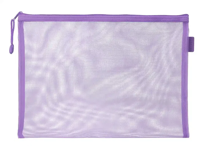 Liderpapel Bolsa Zipper Bag Poliéster Transpirable Multiusos DIN A4 Morado Pastel