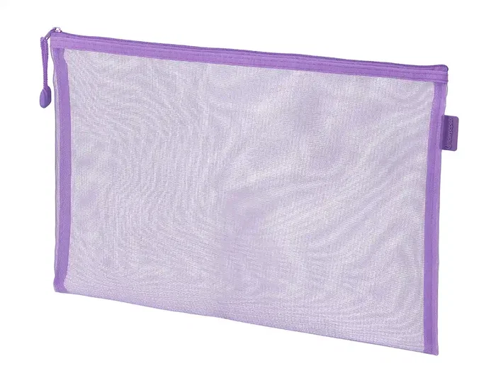 Liderpapel Bolsa Zipper Bag Poliéster Transpirable Multiusos DIN A4 Morado Pastel