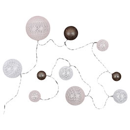 Home Deco Light Guirnalda Luz 10 Led Rosa, Bolas Variadas D.4-10cm, Decoración Hogar