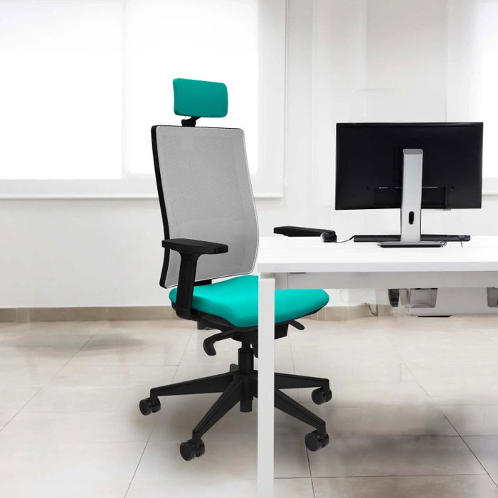 PIQUERAS Y CRESPO Silla de oficina Horna con mecanismo Sincro Marrón y Blanco PIQUERAS Y CRESPO Silla de oficina Horna con mecanismo Sincro Marrón y Blanco