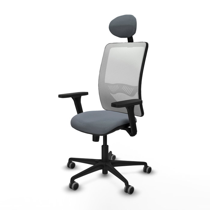 PIQUERAS Y CRESPO Silla de oficina Zulema con mecanismo Sincro, Gris y Blanco