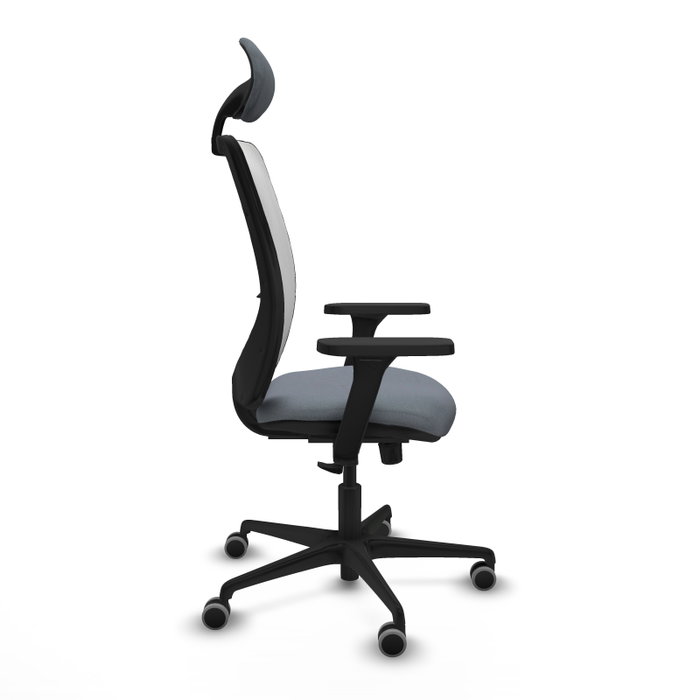 PIQUERAS Y CRESPO Silla de oficina Zulema con mecanismo Sincro, Gris y Blanco