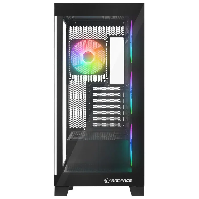 Rampage Hydra V2 Obudowa PC Akwarium 4x Wentylator ARGB Czarna