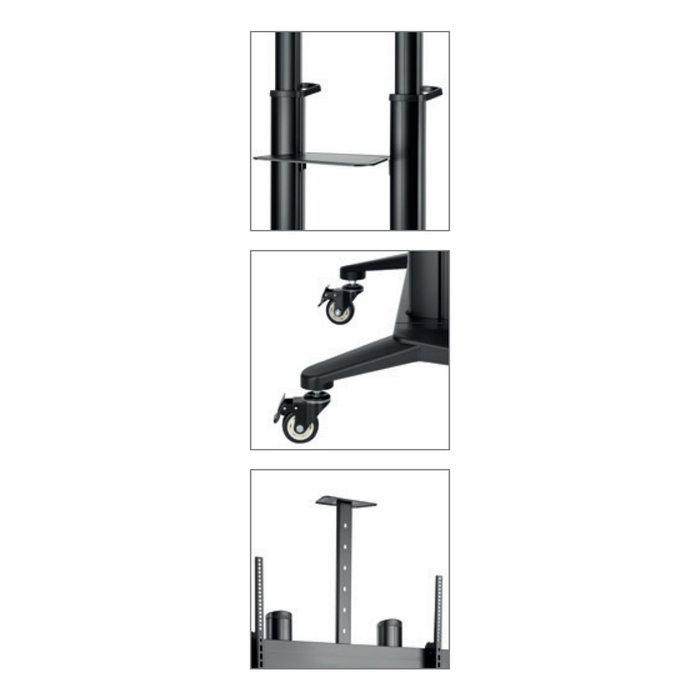 Hagor BrackIT Stand HD XXL - Soporte de Suelo para Pantalla Plana hasta 120" (305 cm) y 140 kg, Negro - Ref. BrackIT Stand HD XXL