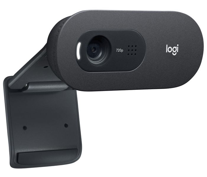 Logitech C505e Webcam HD 720p USB-A, Micrófono con Cancelación de Ruido, Clip Universal, Compatible con Teams, Zoom, Skype