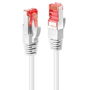 Lindy 3m Cable de Red Cat.6 S/FTP Plano LSZH Blanco, 250MHz, Conectores Chapados en Oro para Ethernet Gigabit