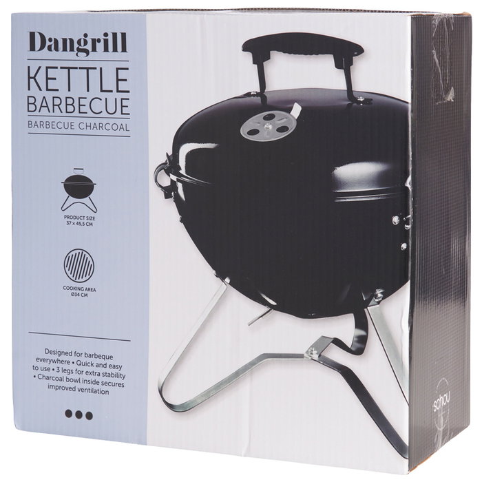 Dangrill Barbacoa Kettle Negra Diámetro 37 cm Metal