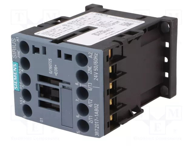 SIEMENS 3RT2017-1AB02 Contactor 3-polar 12A 24VAC
