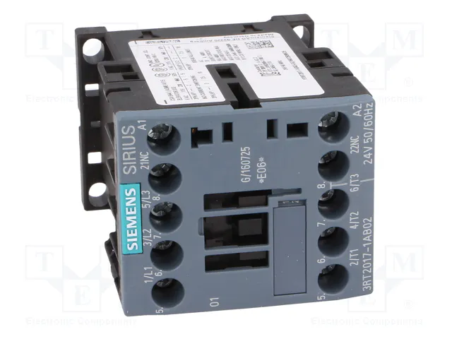 SIEMENS 3RT2017-1AB02 Contactor 3-polar 12A 24VAC
