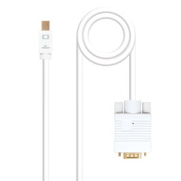 Nanocable Cable conversor Mini DP a VGA, 5 m, Blanco