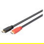 Digitus Cable HDMI Ethernet, Amplificador, 20m, Negro