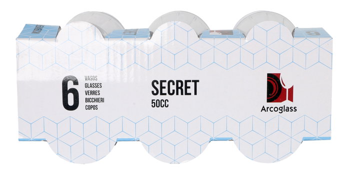 La Mediterranea Set de 6 Chupitos Surtidos Secret 50cc acabado plata (18 cajas)
