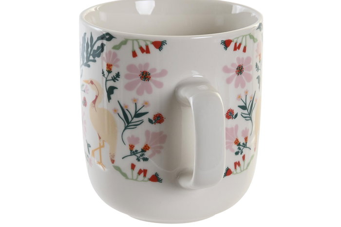 DKD Home Decor Taza Moderna Multicolor Porcelana 8.5 x 10 x 11.5 cm (12 Unidades) Apto Microondas y Lavavajillas