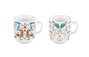 DKD Home Decor Set de 2 Tazas de Porcelana Garza y Tigre Multicolor