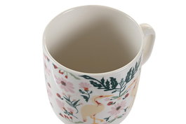 DKD Home Decor Taza Moderna Multicolor Porcelana 8.5 x 10 x 11.5 cm (12 Unidades) Apto Microondas y Lavavajillas