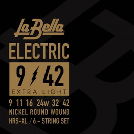 Juego de Cuerdas para Guitarra Eléctrica La Bella Hrs Extra Light 09-42