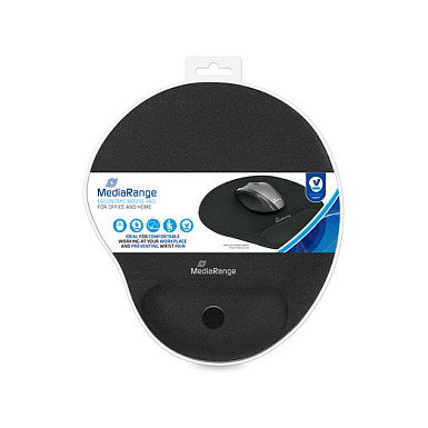 MEDIARANGE MROS250 Mouse Pad Negro con Descansa Muñecas