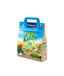 Vitakraft Vegetal Clean Universal - Lecho de Fibras Vegetales 5kg (8lt), Máxima Absorción, Biodegradable, Sin Polvo y Control de Olores