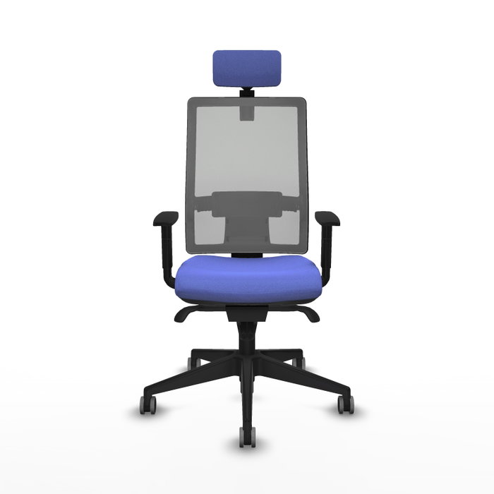 PIQUERAS Y CRESPO Silla de oficina Horna con mecanismo Sincro, Azul claro y Gris