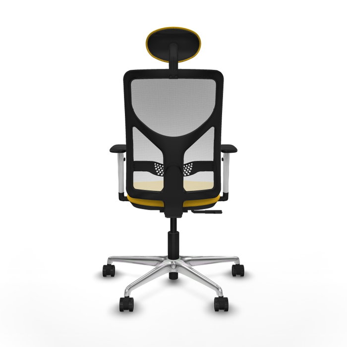 PIQUERAS Y CRESPO Silla de oficina Motilla con mecanismo Sincro, Amarillo y Blanco