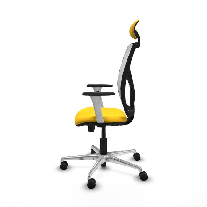 PIQUERAS Y CRESPO Silla de oficina Motilla con mecanismo Sincro, Amarillo y Blanco