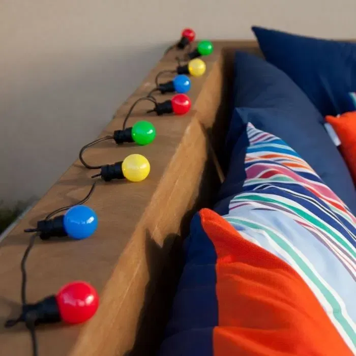 Lumisky LUM3760093548939 Guirnalda de Luz Solar PARTY GUINGUETTE SOLAR 5,70 m 10 Globos LED Multicolores 8 Modos