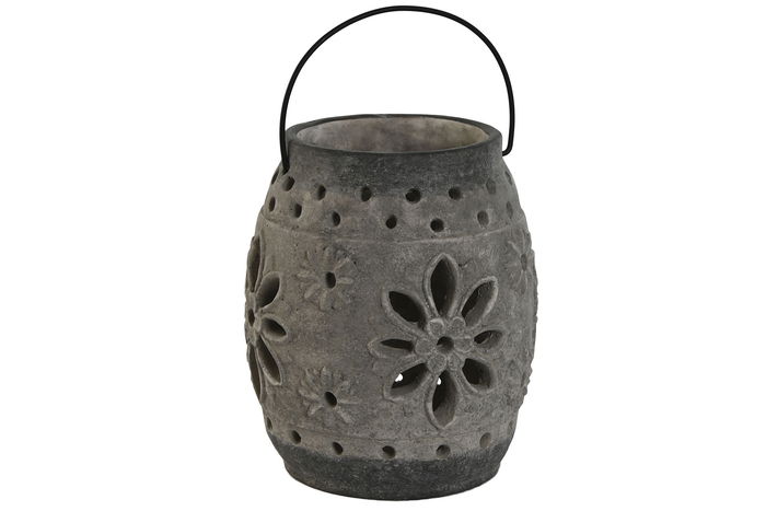 DKD Home Decor Portavela Gris Cemento 18 x 22 x 18 cm (6 Unidades)