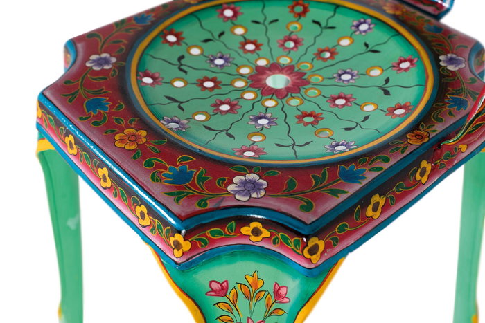 Giner y Colomer Lote de 2 Sillas Metálicas Pintadas a Mano Multicolor