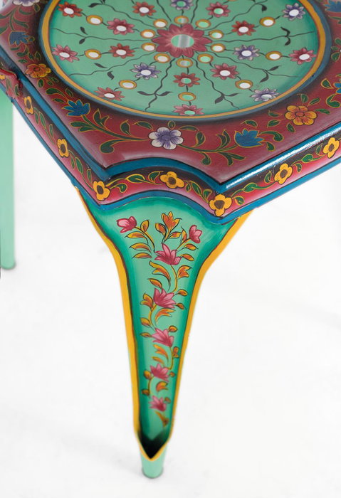 Giner y Colomer Lote de 2 Sillas Metálicas Pintadas a Mano Multicolor