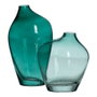 Jarrón Verde Cristal Decoración 12,50 X 8,50 X 24 cm (Set de 2)