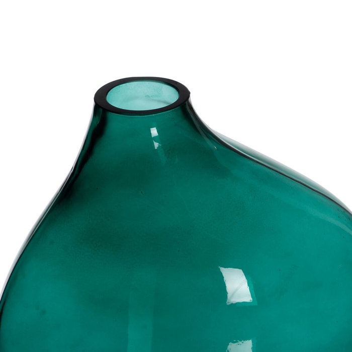 Ixia Jarrón Verde de Cristal Decoración 12,50 x 8,50 x 24 cm