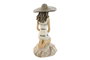 DKD Home Decor Figura Decorativa Resina Blanco Beige Chica Sombrero 8.5 x 20 x 12 cm (2 Unidades)