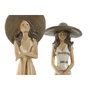 DKD Home Decor Figura de Resina Chica Sombrero, Pack de 2 unidades