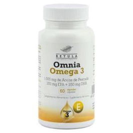 BETULA Omnia Omega 3 60 Cápsulas - Ácidos Grasos EPA y DHA para la Salud Cardiovascular y Cerebral