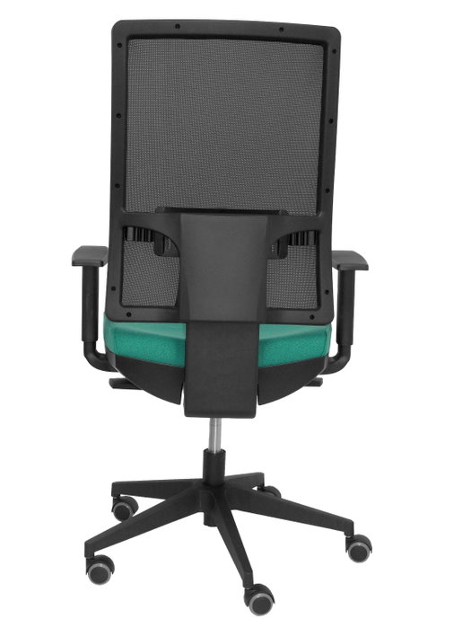 PIQUERAS Y CRESPO Silla Horna con mecanismo sincro, asiento verde esmeralda y respaldo negro