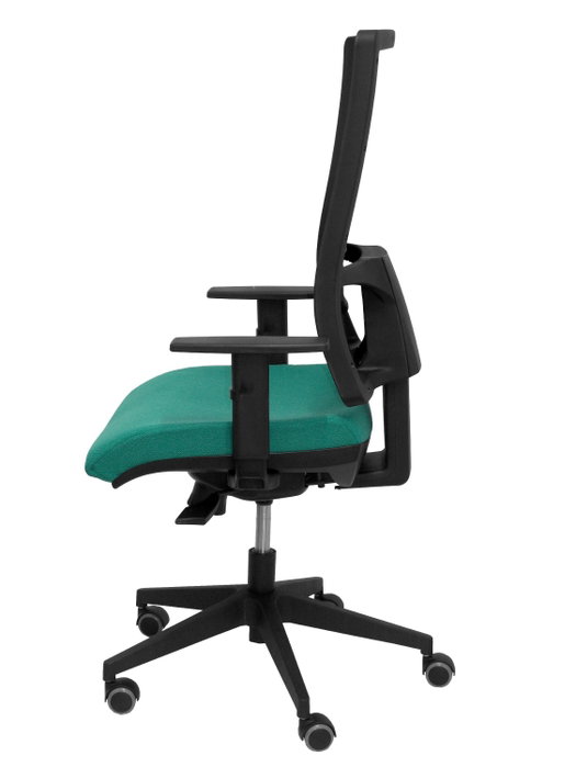 PIQUERAS Y CRESPO Silla Horna con mecanismo sincro, asiento verde esmeralda y respaldo negro