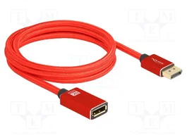 DeLOCK Cable de extensión DisplayPort 8K 2 m Rojo Metal
